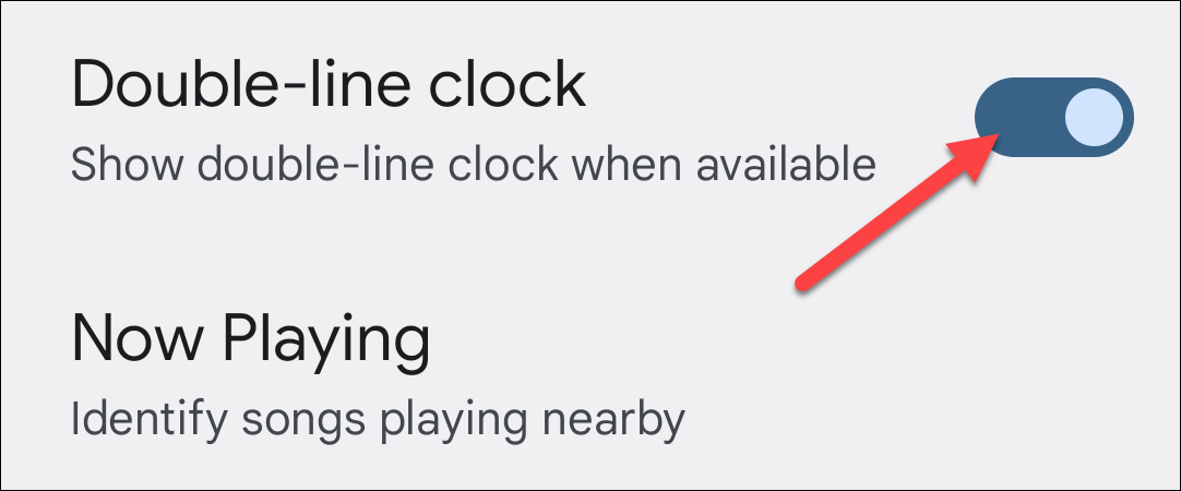 Toggle the "Double-line Clock."