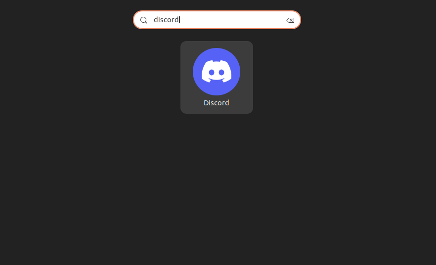 type discord in the search bar to find the installed app