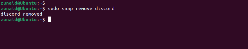 using snap to remove discord from ubuntu