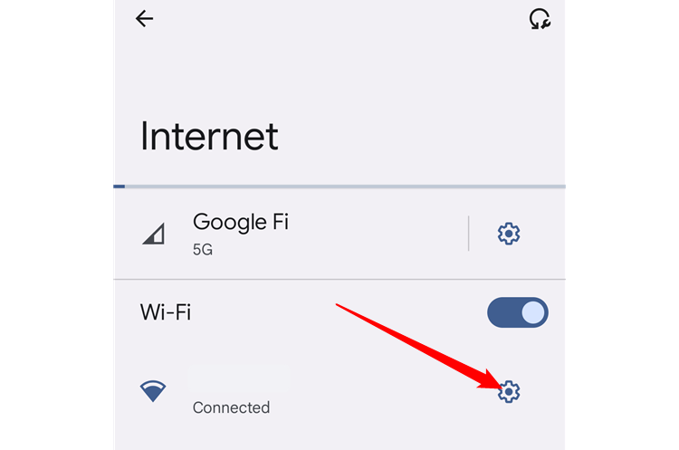Tap the gear icon next to your Wi-Fi Network's name. 
