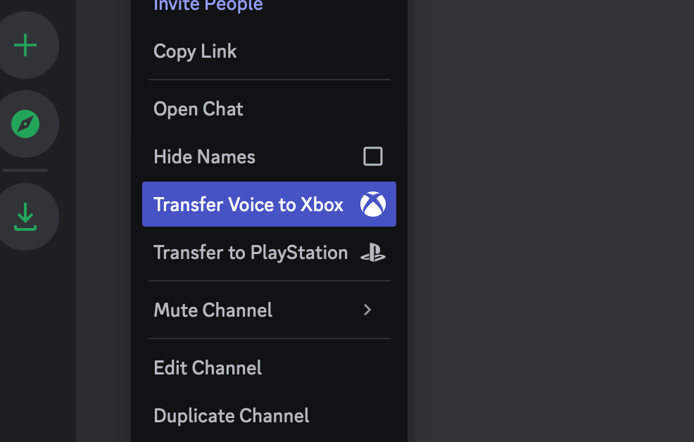 Transfer Discord voice channels to Xbox using the desktop or browser app