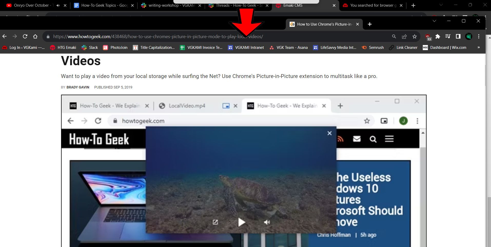 Turning a tab into a window in Google Chrome.