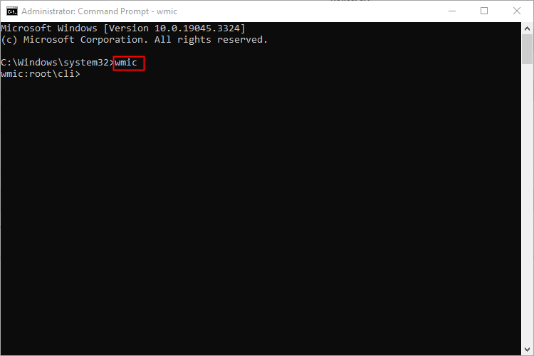 WMIC command in Command Prompt. 