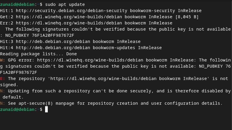 run the sudo apt update command