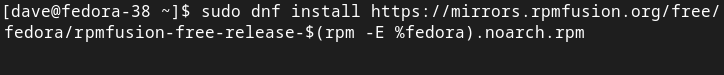 Enabling the RPM Fusion free repository on Fedora Linux