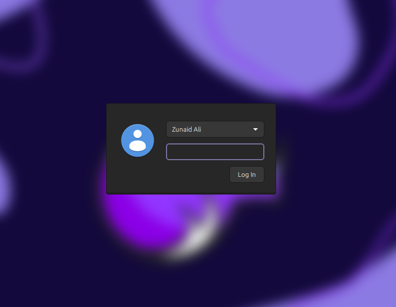 enter your password and press the log in button