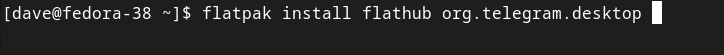 Installing the Telegram desktop client from a Flatpak on Fedora Linux