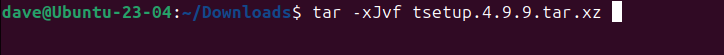 Unpacking the downloaded compressed archive file