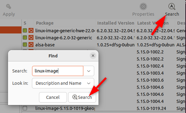 search for unused kernel manually
