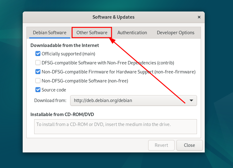 out of the four tabs, press Other Software