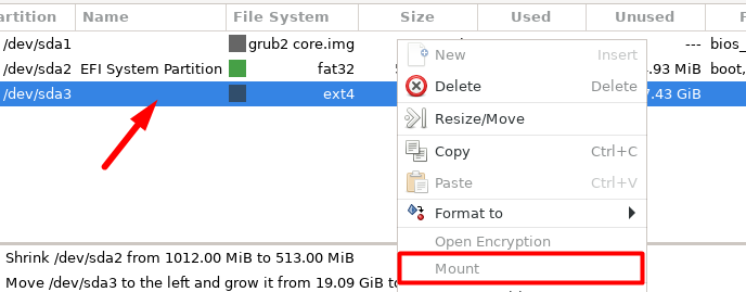 Unmount the non-system partition
