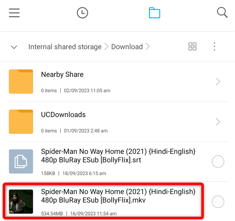 select the subtitle srt file and add it to video using any media player