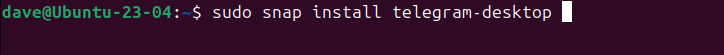 Installing the Telegram desktop client as a Snap on Ubuntu Linux