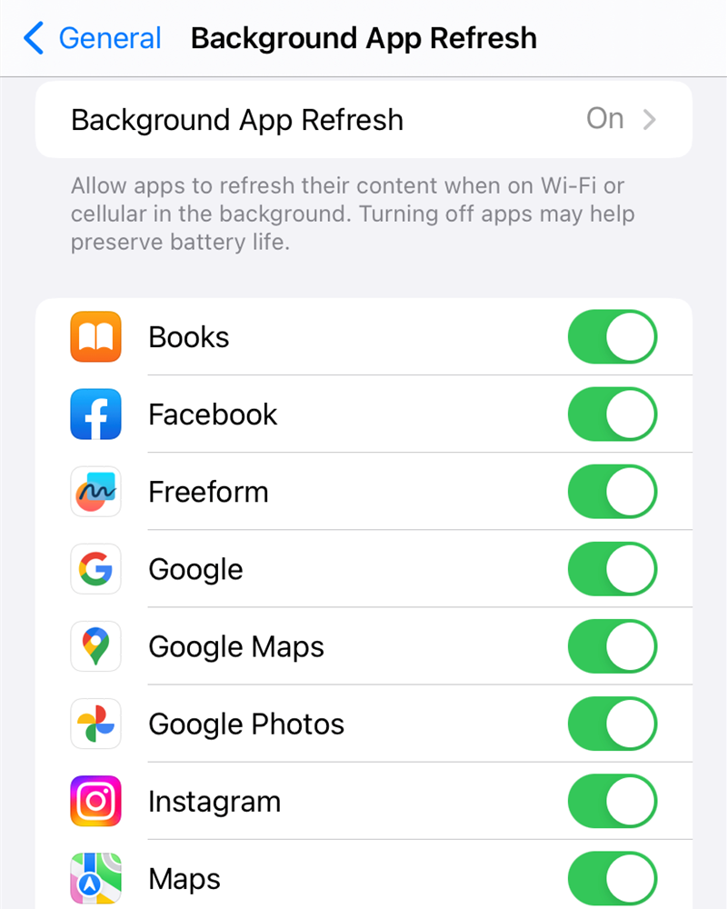 You can disable background app refresh entirely, or control it on an app-by-app basis. 