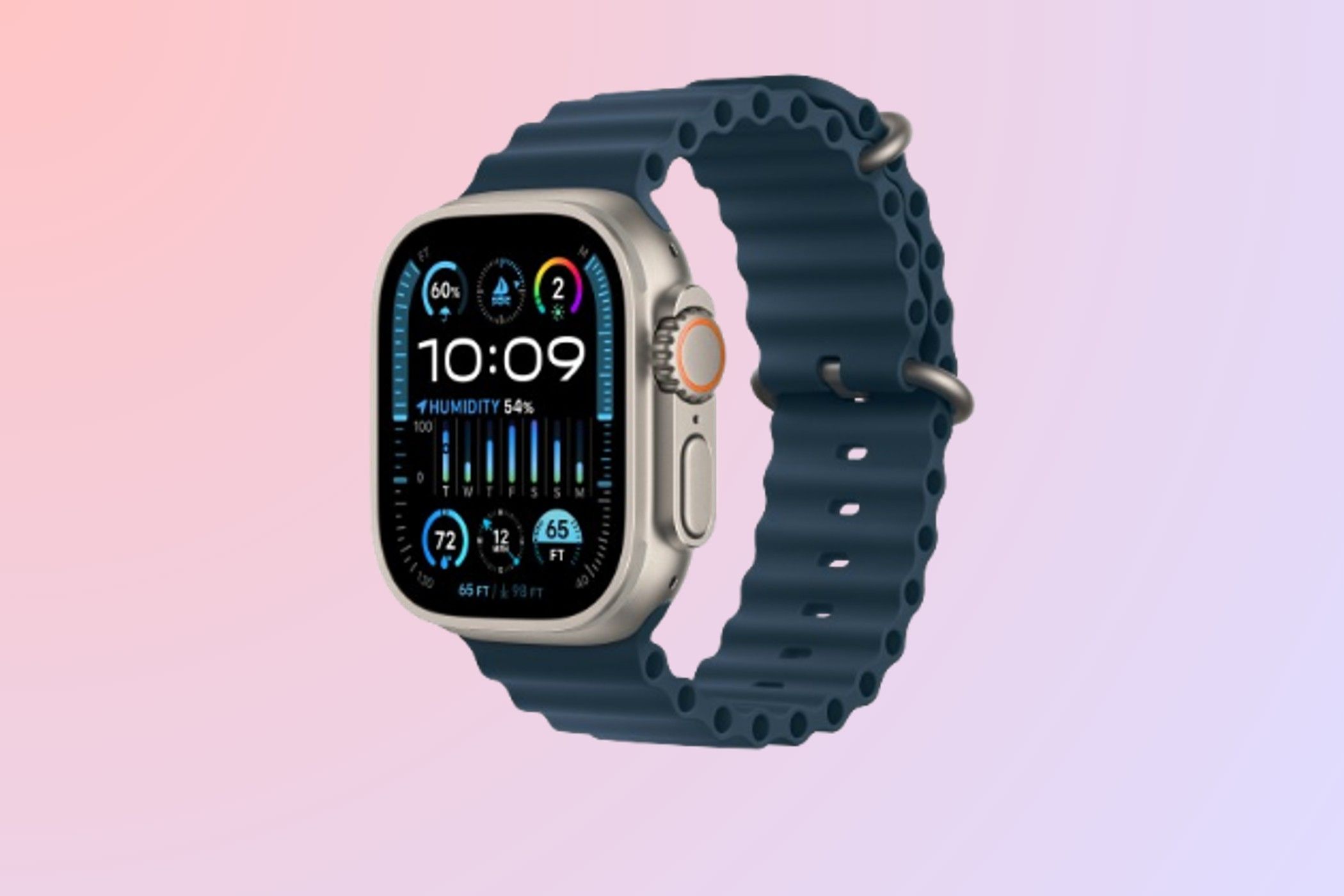 Blue Ocean Apple Watch Ultra Band on gradient background