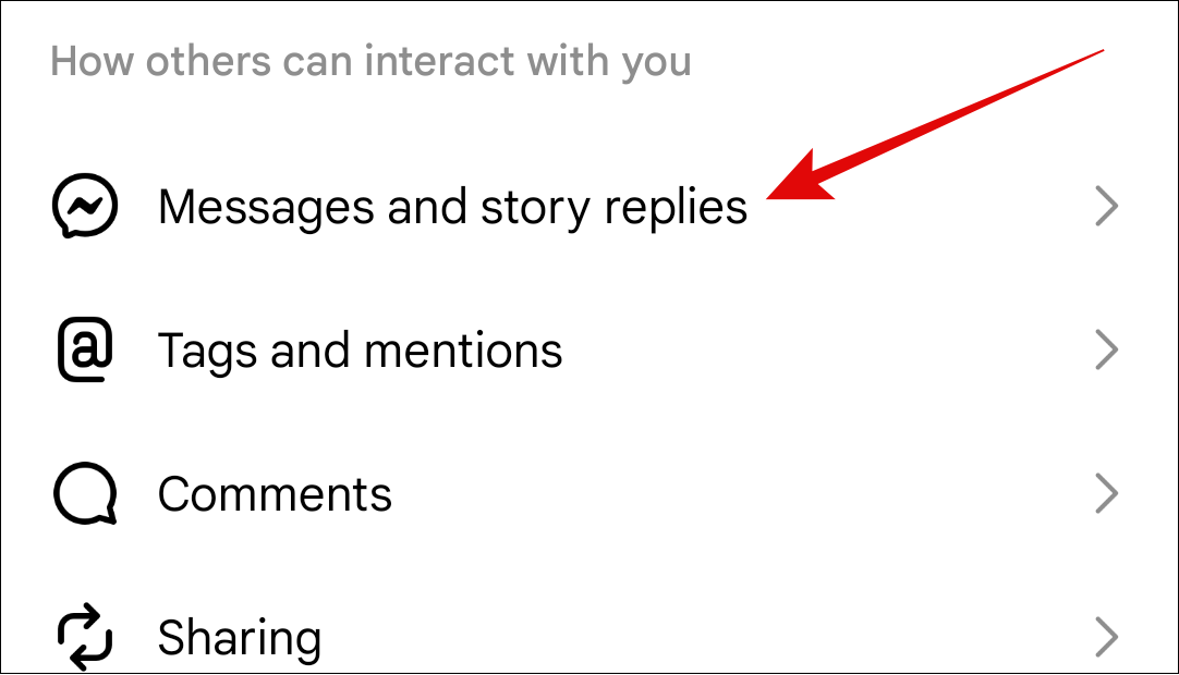 choose messages and story replies