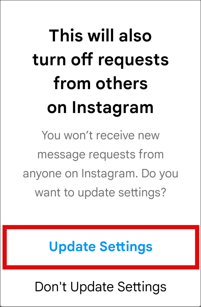 choose update settings