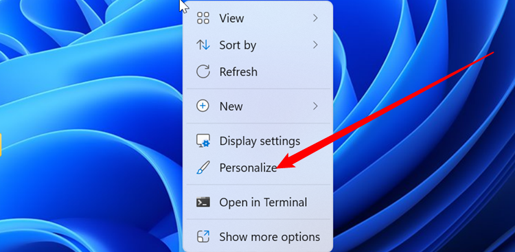 The right-click context menu on Windows 11. 