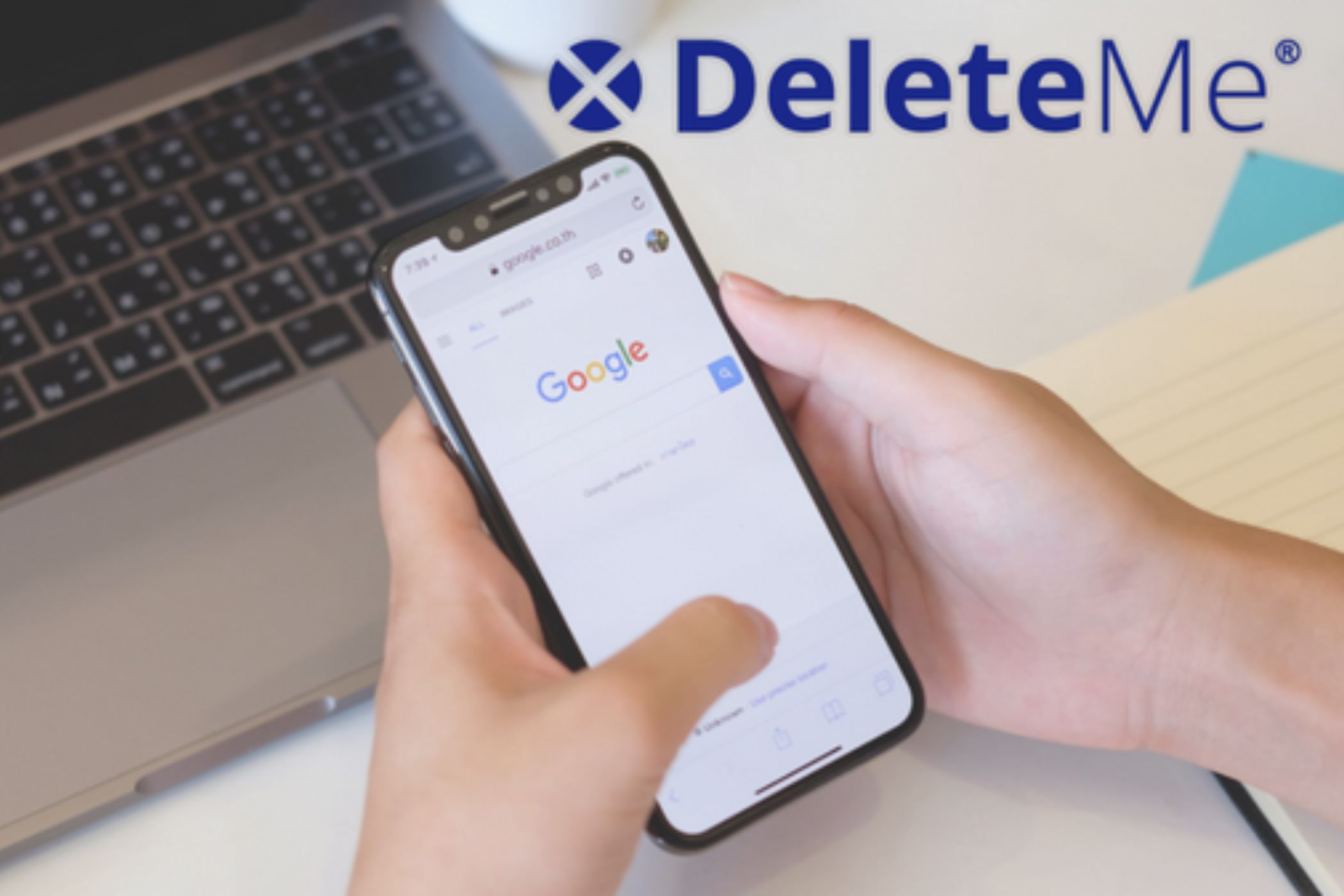 DeleteMe users browsing Google on a phone.