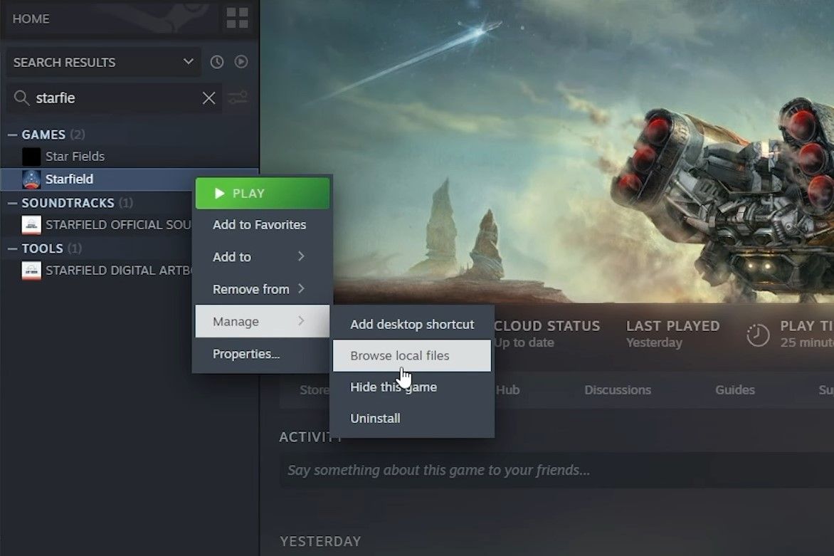 How to Find Starfield Local Files for Steam