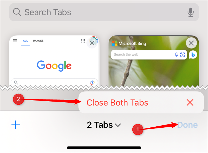 The open tabs on Safari.