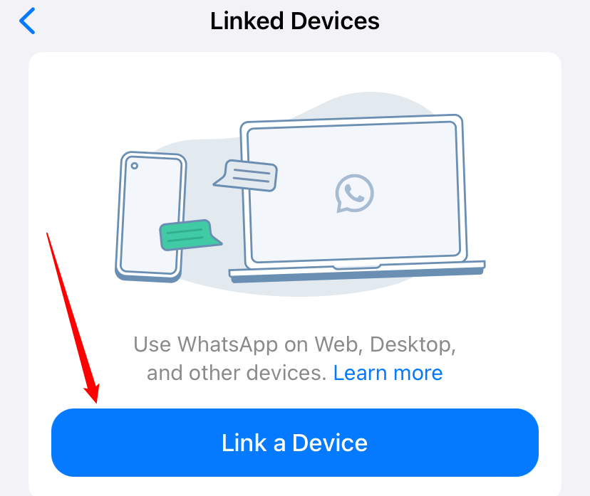 The Linked Devices page on iOS. 