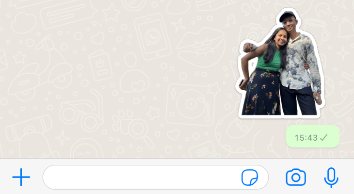 WhatsApp chat showcasing a sticker created from a Live Photo
