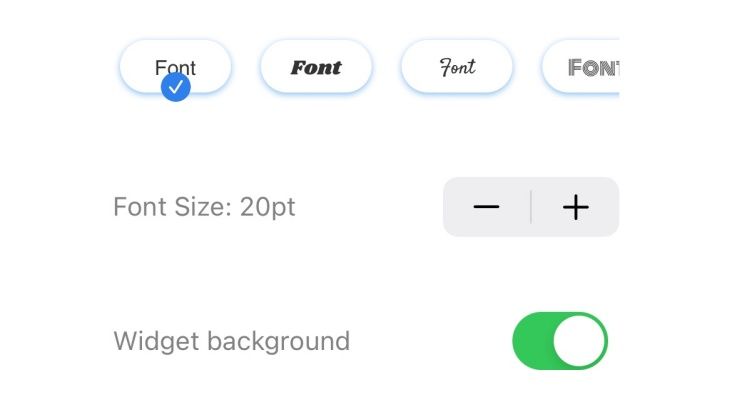 Choose widget font style and size.