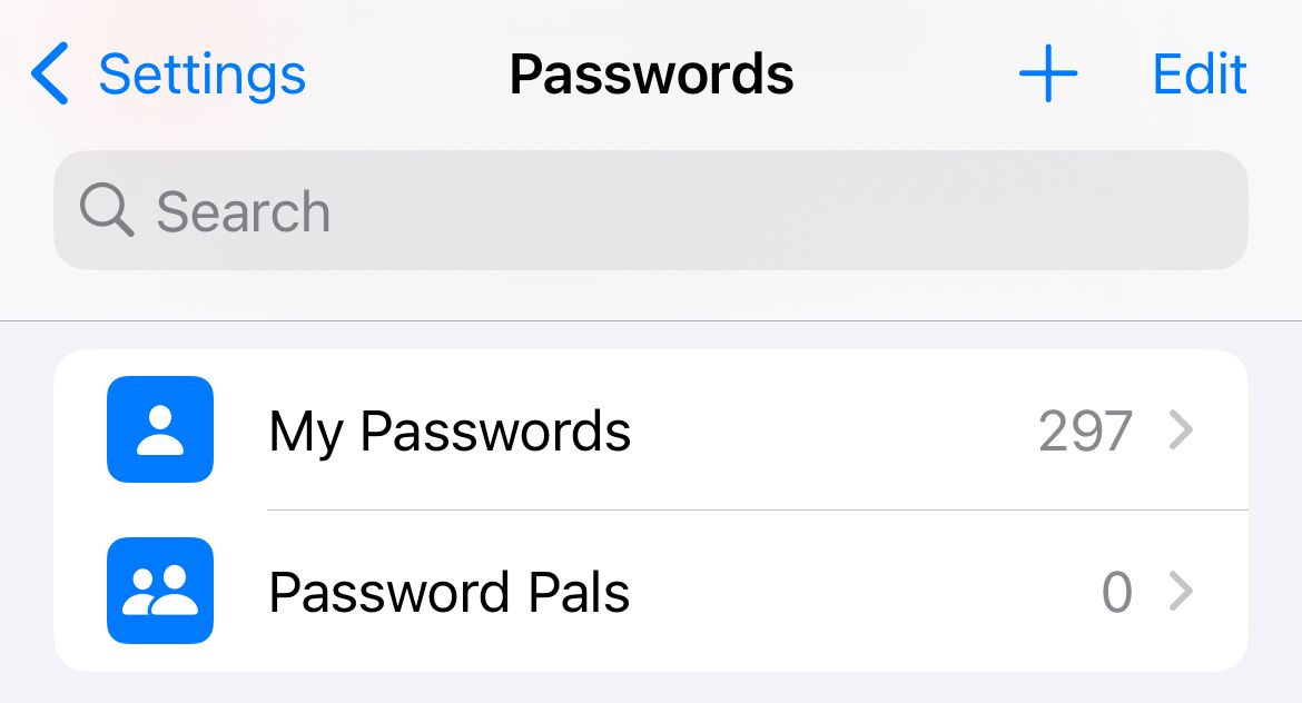 Password groups in iOS 17