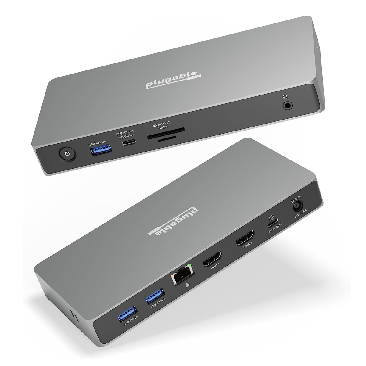 The Plugable USB4 Dual HDMI Docking Station.