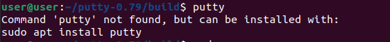 putty command not found error