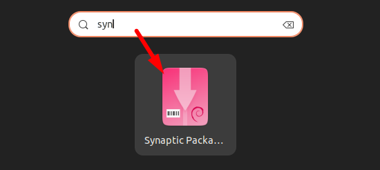 Launch Synaptic from Application Menu