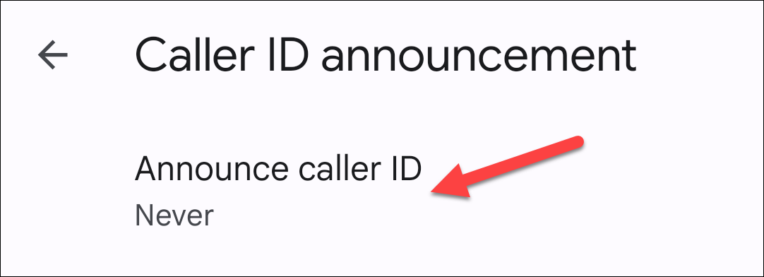 Tap "Announce caller ID."
