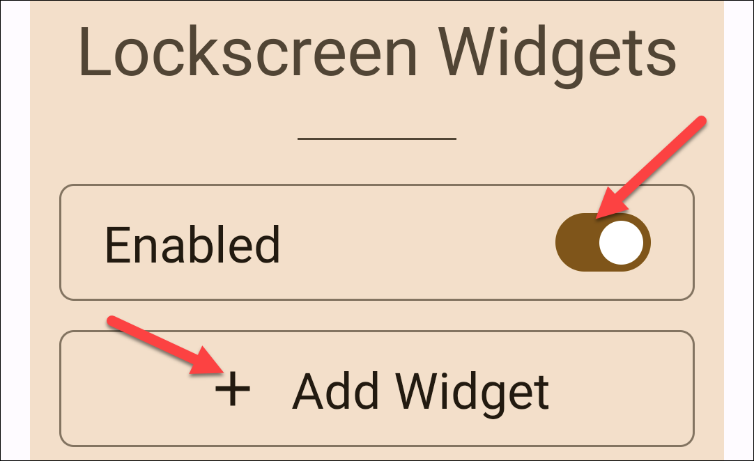 Enable widgets and tap "Add Widget."