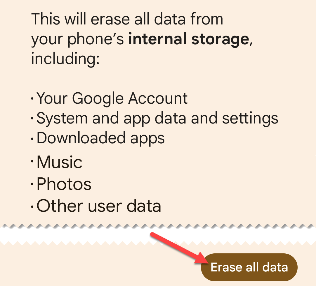 Tap the "Erase All Data" button.