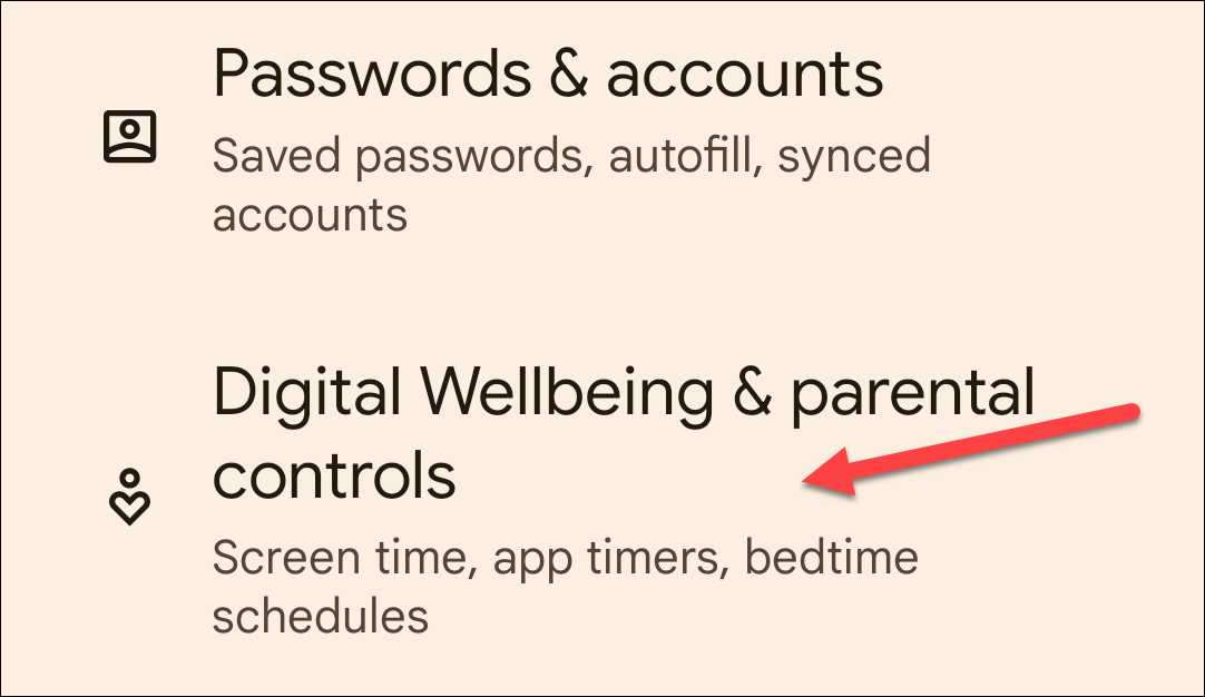 Tap on Digital Wellbeing from Settings