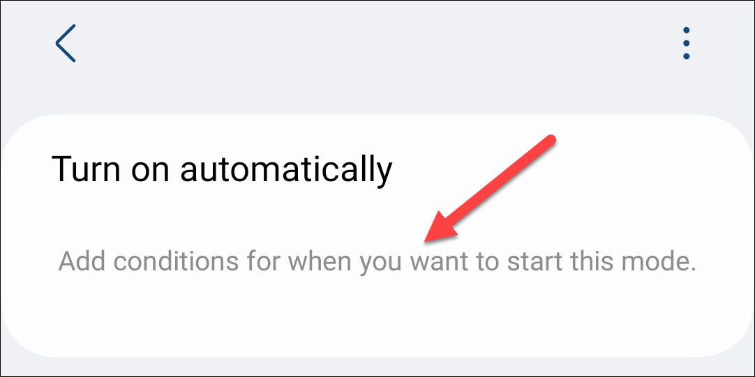 The option to automatically add conditions for a Samsung mode.