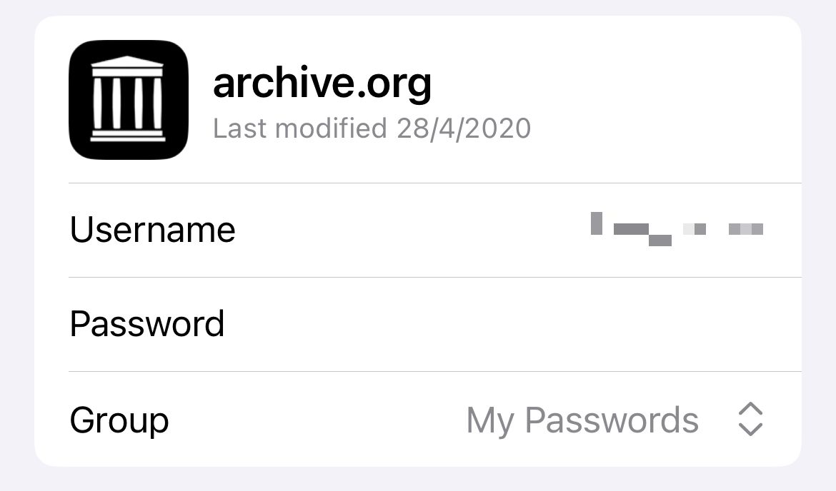 Select which group a password belongs to