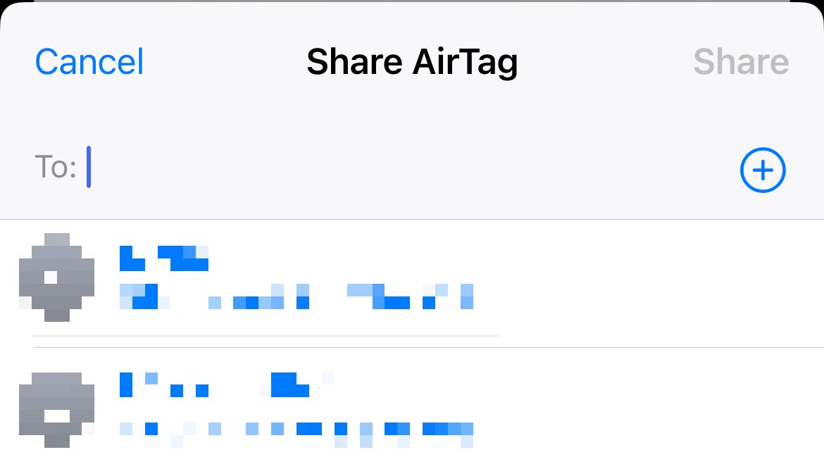 Nominate contacts with whom you want to share your AirTag