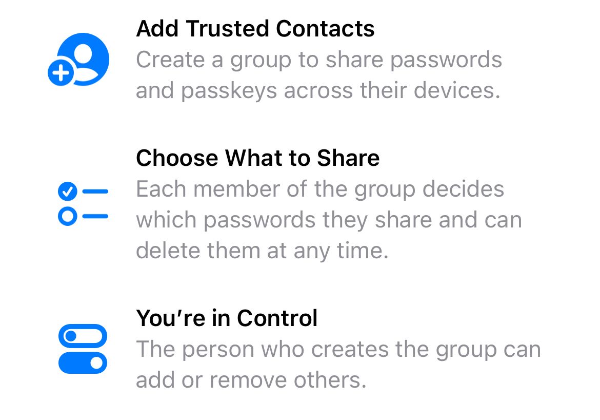 Read the warning about sharing passwords in iOS 17