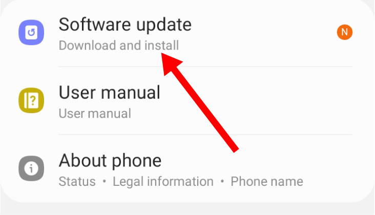 A screenshot of the Software Update tab in Settings