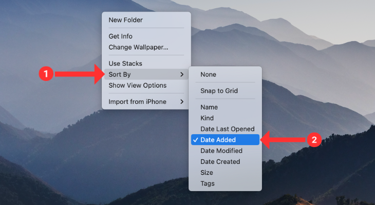 Sort By in Show View Options on macOS desktop
