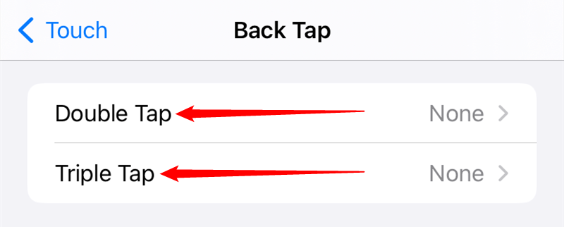 Select "Double Tap" or "Triple Tap."