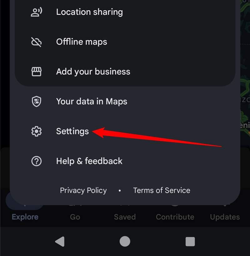 Tap the "Settings" option near the very bottom.