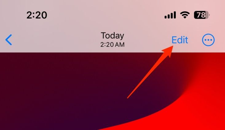 Open wallpaper image in Photos app, tap Edit.