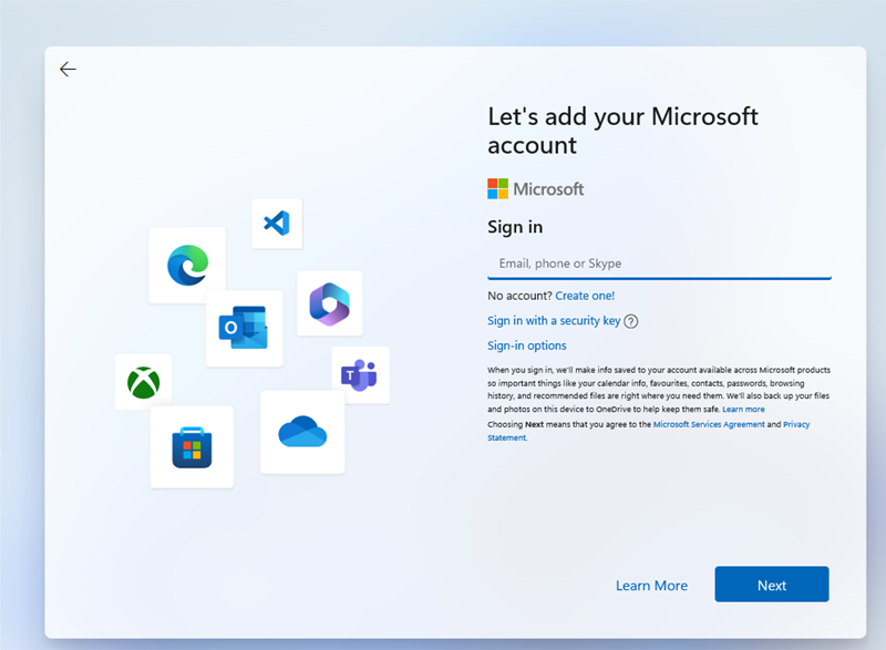 Microsoft attempting to force you to use a Microsoft Login. 