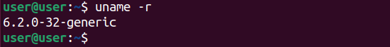 uname command to check running kernel
