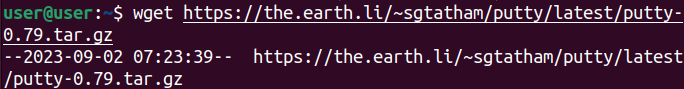 download the tar file using wget command