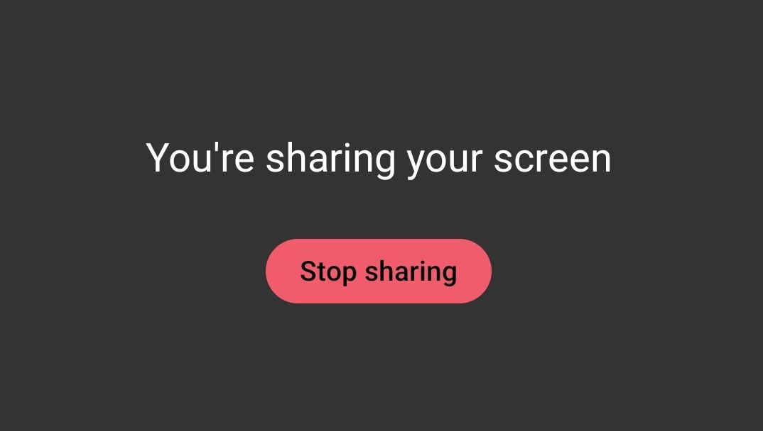 Tap the stop sharing button to stop sharing your screen over the video call in WhatsApp for Android