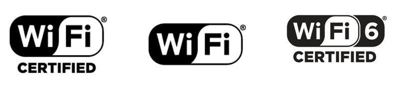 Various logos used by the Wi-Fi Alliance. 